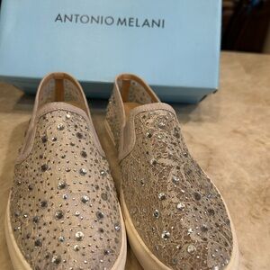 ANTONIO MELANI Beige and Silver Sneakers